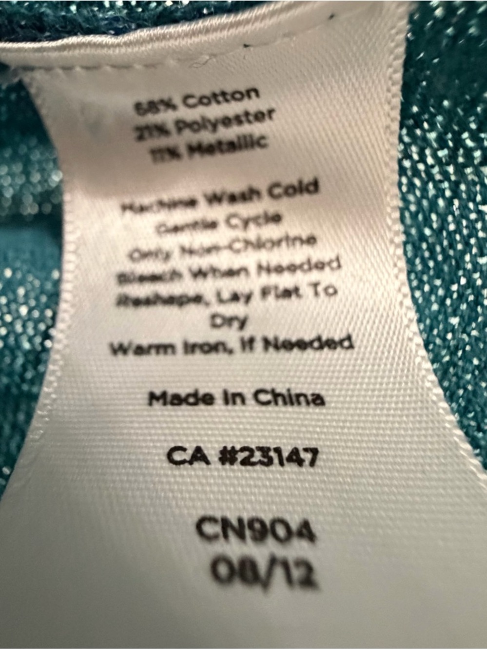 Talbots Metallic Teal Button-Front Sweater women’s size XL - Picture 3 of 4